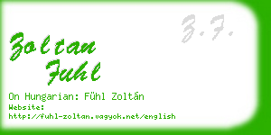 zoltan fuhl business card