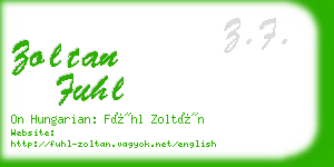 zoltan fuhl business card